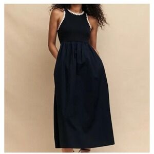 NWT Nobody's Child Crochet Trim Seattle Skater Dress Midi Pockets US8 UK 12 Boho